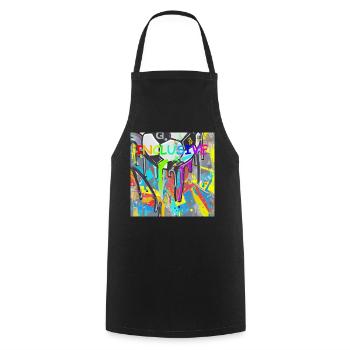 Football= Inclusive - Cooking Apron - black - Front - AI Model Male 185 dark (185cm)