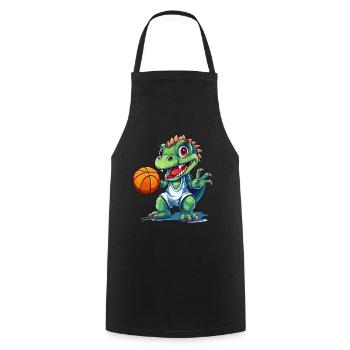 Basket-ball Dinosaure T-Rex Joueur Sports Cartoon - Tablier de cuisine - noir - Devant - AI Model Male 185 dark (185cm)