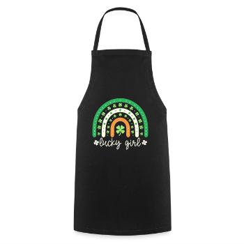 St. Patrick's Day Rainbow Tee - Lucky Girl - Cooking Apron - black - Front - AI Model Male 185 dark (185cm)