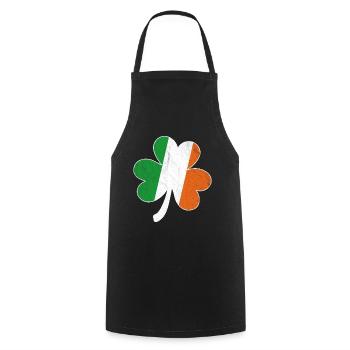 Shamrock Irish Flag - Cooking Apron - black - Front - AI Model Male 185 dark (185cm)