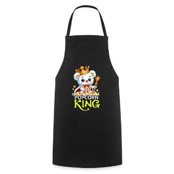 Popcorn Bear King - Cooking Apron - black - Front - AI Model Male 185 dark (185cm)