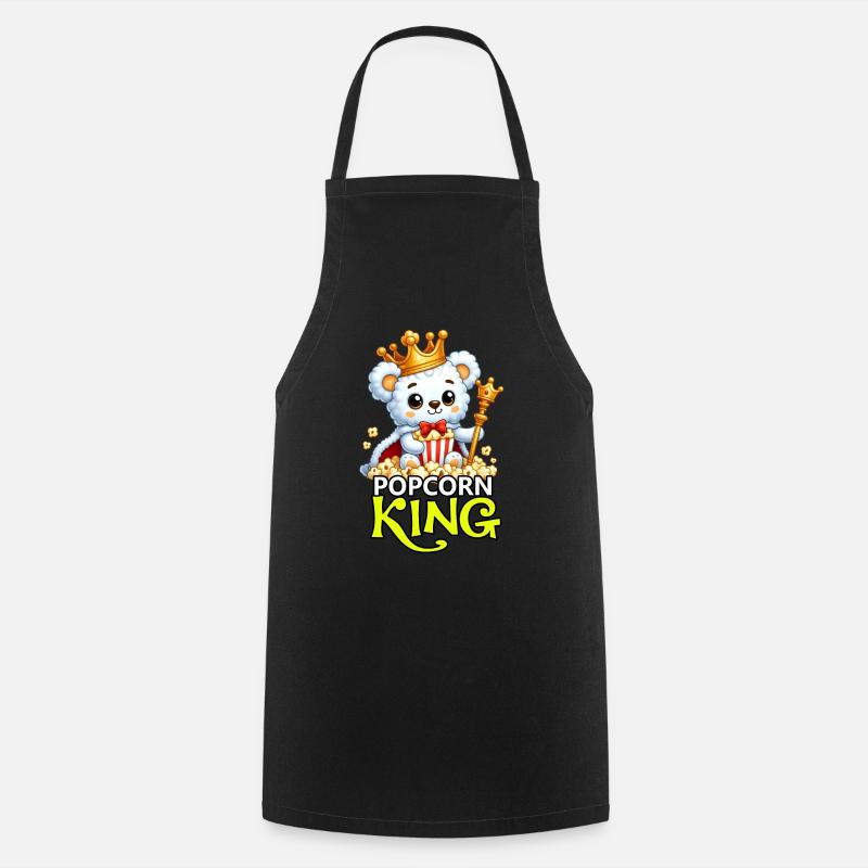 Popcorn Bär König - Kochschürze - Schwarz