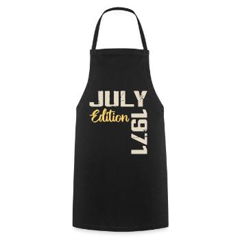 Juillet 1971 Chemise D’anniversaire Juillet 1971 - Tablier de cuisine - noir - Devant - AI Model Male 185 dark (185cm)