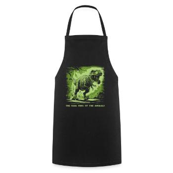 T Rex 07 2024 02 - Cooking Apron - black - Front - AI Model Male 185 dark (185cm)