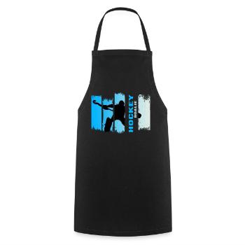 hockey I goalie blue grunge feldhockey - Kochschürze - Schwarz - Vorne - AI Model Male 185 dark (185cm)