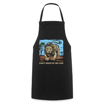 African Lion 2024 01 - Cooking Apron - black - Front - AI Model Male 185 dark (185cm)