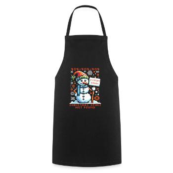 Lustige Weihnachten 404 Fehler Schneemann Pixel Art - Kochschürze - Schwarz - Vorne - AI Model Male 185 dark (185cm)