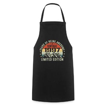 Gift to Celebrate Your Birth Year 1997 - Cooking Apron - black - Front - AI Model Male 185 dark (185cm)