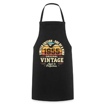 1955 Geburtstagsgeschenk Vintage 1955 Retro 1955 - Kochschürze - Schwarz - Vorne - AI Model Male 185 dark (185cm)