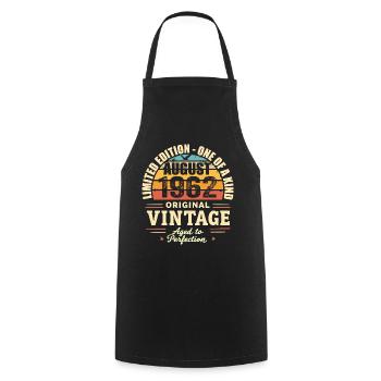 August 1962 Birthday August 1962 - Cooking Apron - black - Front - AI Model Male 185 dark (185cm)