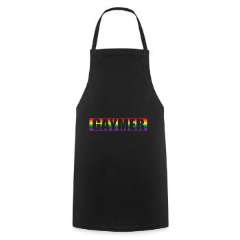 Gaymer - Tablier de cuisine - noir - Devant - AI Model Male 185 dark (185cm)