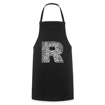 Ralf's first name as a word cloud - Cooking Apron - black - Front - AI Model Male 185 dark (185cm)