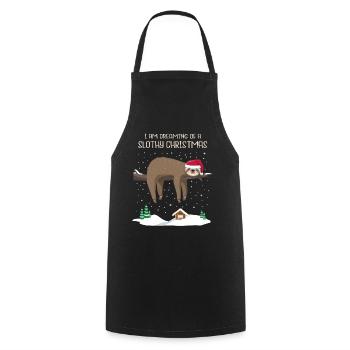 Sloth Christmas Sloth Christmas Gift - Tablier de cuisine - noir - Devant - AI Model Male 185 dark (185cm)