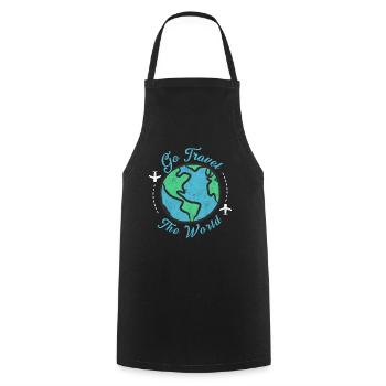 Voyager dans le monde - allez parcourir le monde! - Tablier de cuisine - noir - Devant - AI Model Male 185 dark (185cm)