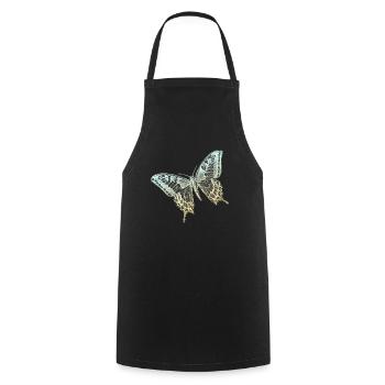 Schwalbenschwanz-Schmetterling - Kochschürze - Schwarz - Vorne - AI Model Male 185 dark (185cm)