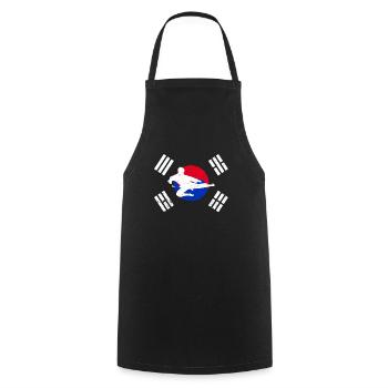 Combattant de Taekwondo avec le drapeau de la Corée du Sud - Tablier de cuisine - noir - Devant - AI Model Male 185 dark (185cm)