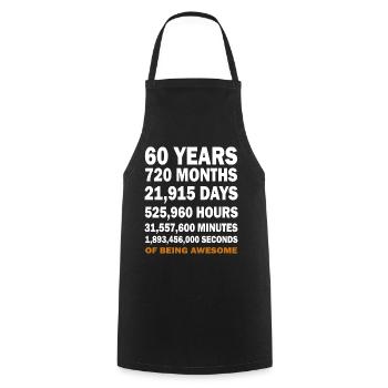 60 Years - Cooking Apron - black - Front - AI Model Male 185 dark (185cm)