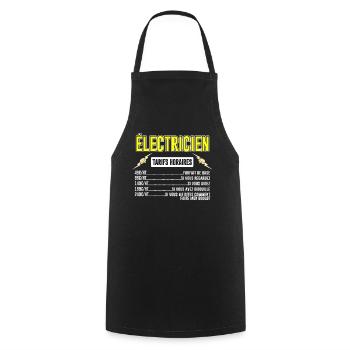 Électricien Tarifs Horaires - Tablier de cuisine - noir - Devant - AI Model Male 185 dark (185cm)