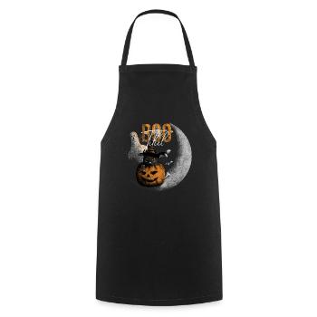 Bootiful Ghost and Black Cat in Crescent Moon - Tablier de cuisine - noir - Devant - AI Model Male 185 dark (185cm)