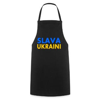 Slava ukraini - Cooking Apron - black - Front - AI Model Male 185 dark (185cm)