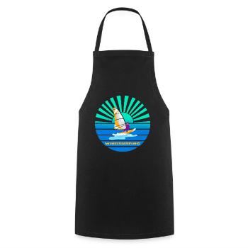 Windsurfen Sonnenuntergang - Kochschürze - Schwarz - Vorne - AI Model Male 185 dark (185cm)