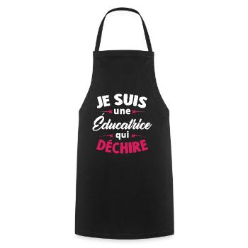 Je Suis Une éducatrice Qui Déchire - Tablier de cuisine - noir - Devant - AI Model Male 185 dark (185cm)