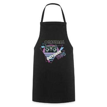 Vintage 1980 42 Birthday Gift Retro Cassette - Cooking Apron - black - Front - AI Model Male 185 dark (185cm)