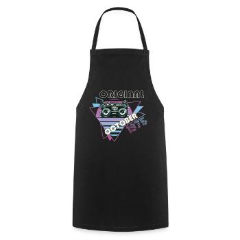 Vintage 1975 Birthday Gift Retro Cassette - Cooking Apron - black - Front - AI Model Male 185 dark (185cm)