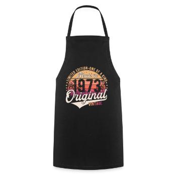 1973 Vintage Born Vintage Cadeau d’anniversaire - Tablier de cuisine - noir - Devant - AI Model Male 185 dark (185cm)