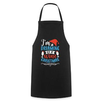 I am dreaming of a wine Christmas - Cooking Apron - black - Front - AI Model Male 185 dark (185cm)