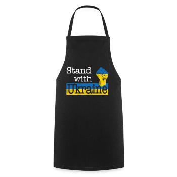 Stand with Ukraine! white blue yellow - Kochschürze - Schwarz - Vorne - AI Model Male 185 dark (185cm)