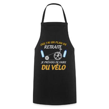 Retraité Passsion Vélo Plan de Retraite - Tablier de cuisine - noir - Devant - AI Model Male 185 dark (185cm)