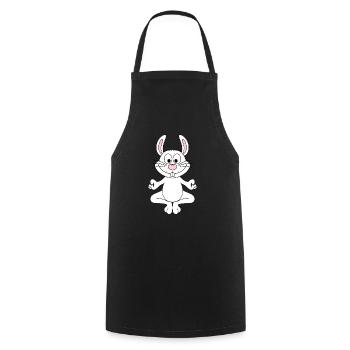 KANINCHEN - HASE - YOGA - PILATES - TIER - Kochschürze - Schwarz - Vorne - AI Model Male 185 dark (185cm)