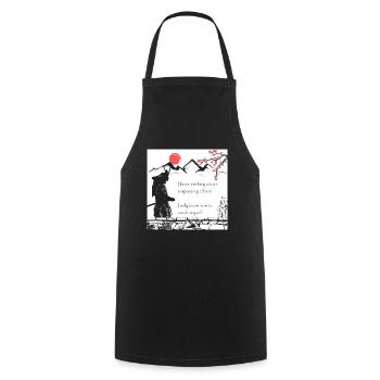 Samurai Zitat Japan Krieger Inspirierender Spruch - Kochschürze - Schwarz - Vorne - AI Model Male 185 dark (185cm)