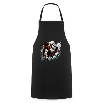 Anime Moses Prophet Teilung des Meeres - - Kochschürze - Schwarz - Vorne - AI Model Male 185 dark (185cm)