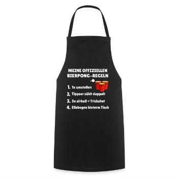 Offiziellen Bierpong Regeln Partyshirt biertrinker - Kochschürze - Schwarz - Vorne - AI Model Male 185 dark (185cm)