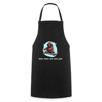 How slow can you go - Cooking Apron - black - Front - AI Model Male 185 dark (185cm)