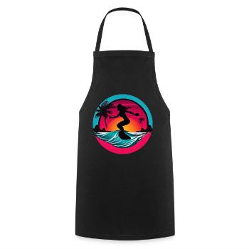 Femmes Surfeur Planche de Surf Surf - Tablier de cuisine - noir - Devant - AI Model Male 185 dark (185cm)