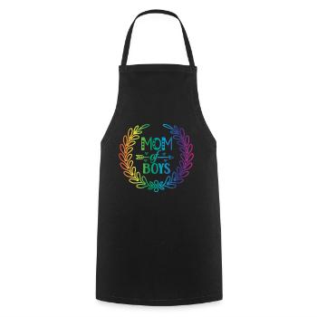Maman de garçons - Tablier de cuisine - noir - Devant - AI Model Male 185 dark (185cm)