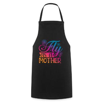 Fly as a Mother - Cooking Apron - black - Front - AI Model Male 185 dark (185cm)