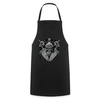 Wikinger Nordmann: Elegantes nordisches Design - Kochschürze - Schwarz - Vorne - AI Model Male 185 dark (185cm)