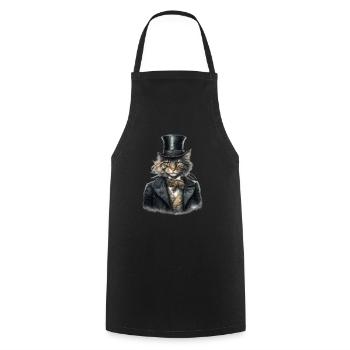 Chat dans 1800 ans style habillé noble baroque - Tablier de cuisine - noir - Devant - AI Model Male 185 dark (185cm)