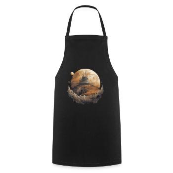 Futuristic life on planets - Cooking Apron - black - Front - AI Model Male 185 dark (185cm)