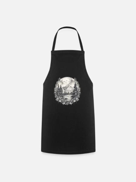 Nature Aventure Randonnée Camping Design - Tablier de cuisine - noir