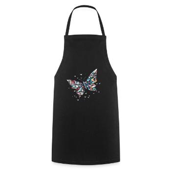 Origami Butterfly Japanese Art - Cooking Apron - black - Front - AI Model Male 185 dark (185cm)