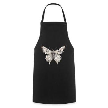 Origami Butterfly Japanese Art - Cooking Apron - black - Front - AI Model Male 185 dark (185cm)