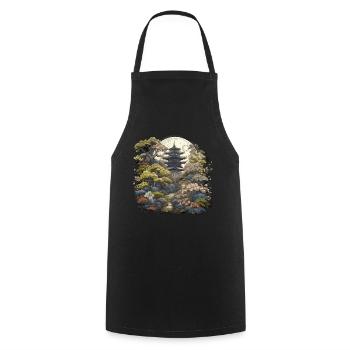 Bonsaï - Jardin Japonais - Tablier de cuisine - noir - Devant - AI Model Male 185 dark (185cm)