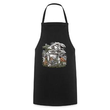 Bonsaï - Jardin Japonais - Tablier de cuisine - noir - Devant - AI Model Male 185 dark (185cm)