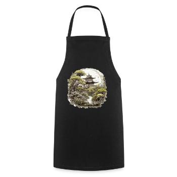 Bonsaï - Jardin Japonais - Tablier de cuisine - noir - Devant - AI Model Male 185 dark (185cm)