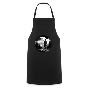 Randonnées Montagnes Arbres Alpes - Tablier de cuisine - noir - Devant - AI Model Male 185 dark (185cm)